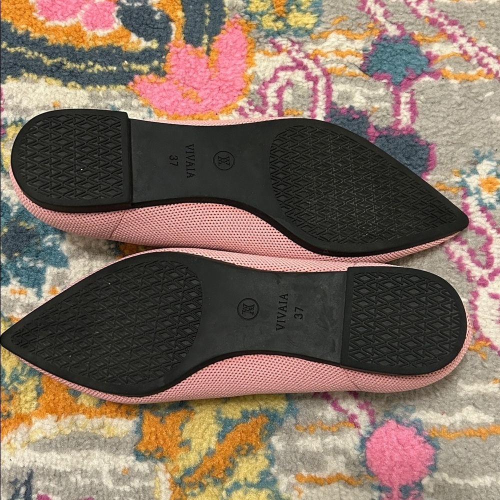 VIVAIA Pointed-Toe Flats Ena 2.0 Pink Embroidered Horsebit Size EU 37, US 6.5 - Picture 10 of 16
